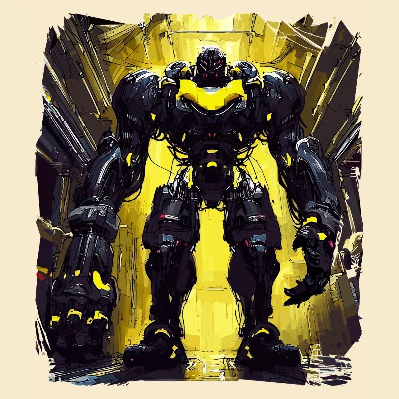 Futuristisch Cyberpunk Mech Warrior Sci Fi Roboter