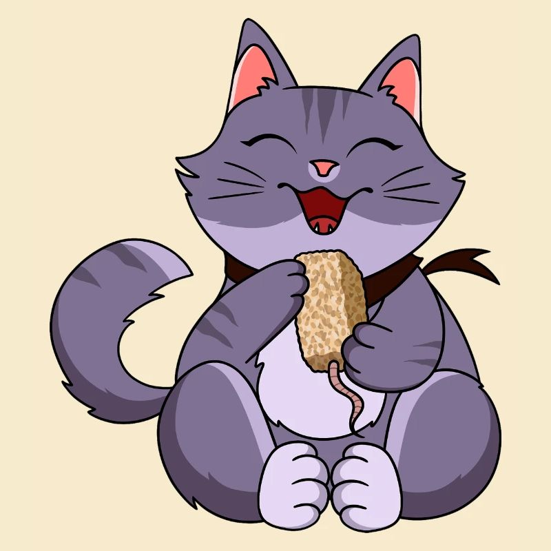 Chat violet gourmande