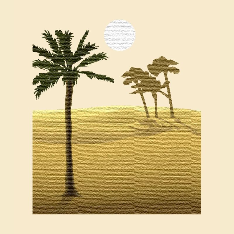 Palm tree in desert | Canvas Structure