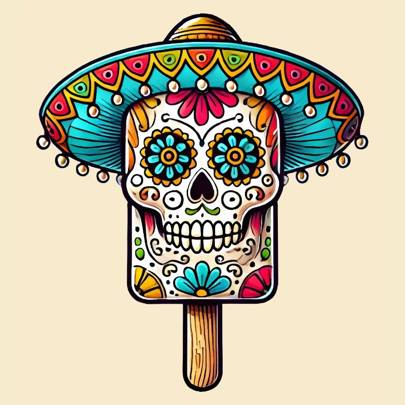 witziges Skull-Eis-Motiv - Día de Muertos
