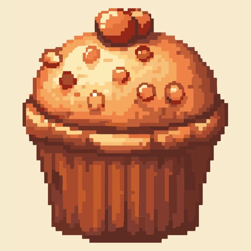 Pixel Muffin Cupcake Rétro