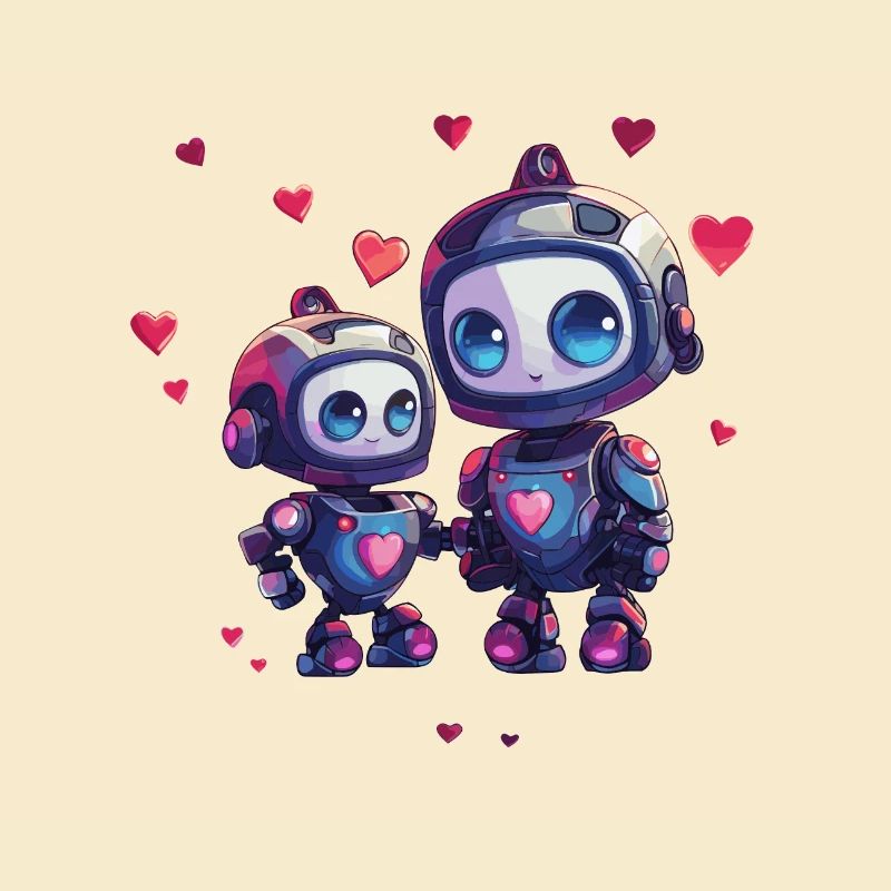 Roboter Mutter mit Kind Design