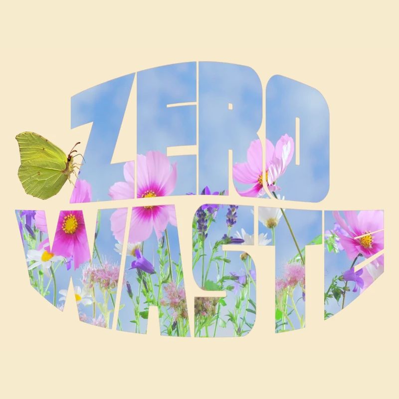 Prairie fleurie zéro déchet avec papillon