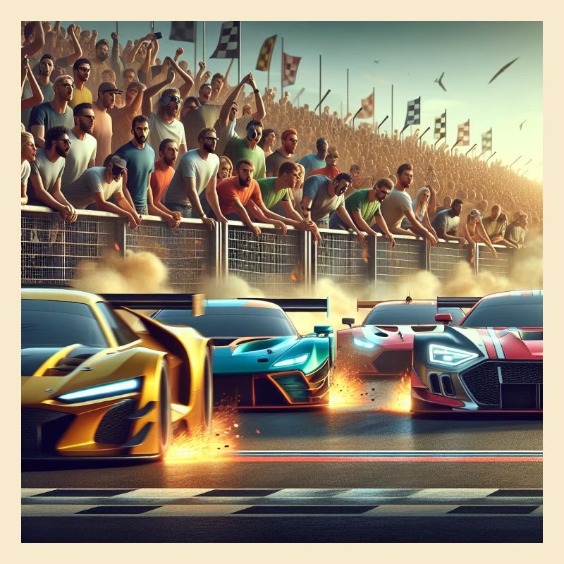 Voitures de course proches de l’arrivée