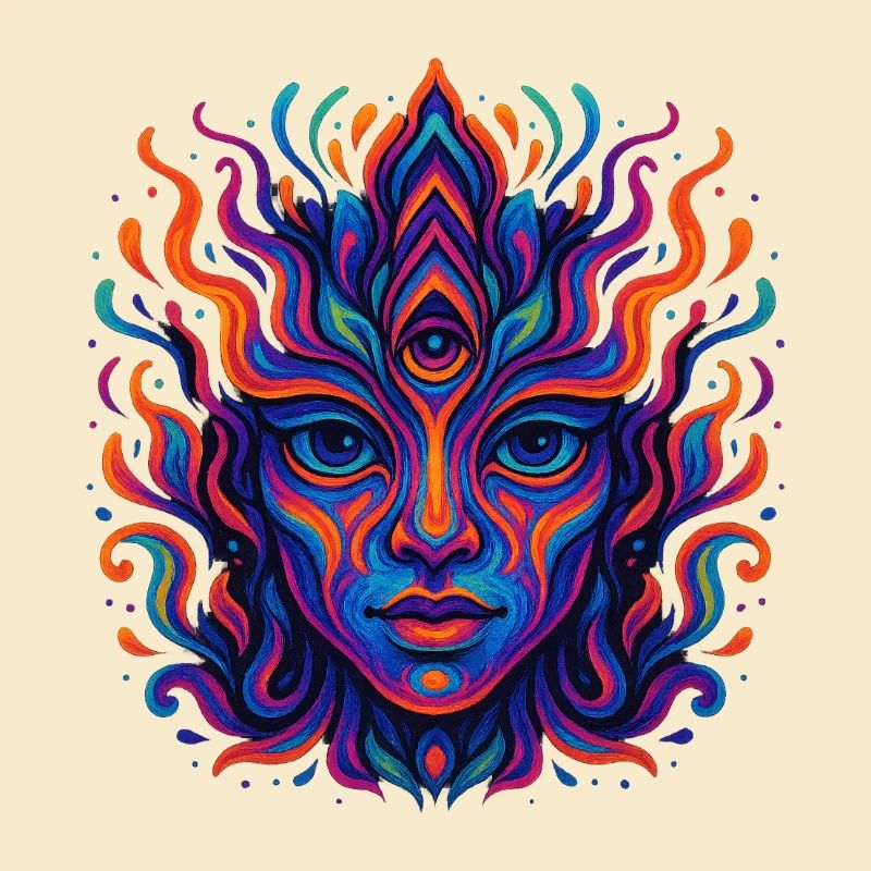 Explosion de couleurs psychédéliques