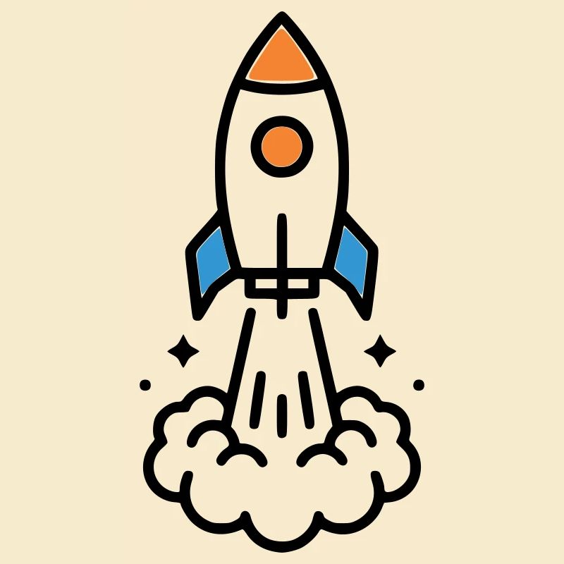 Comic spatial Rocket Launch