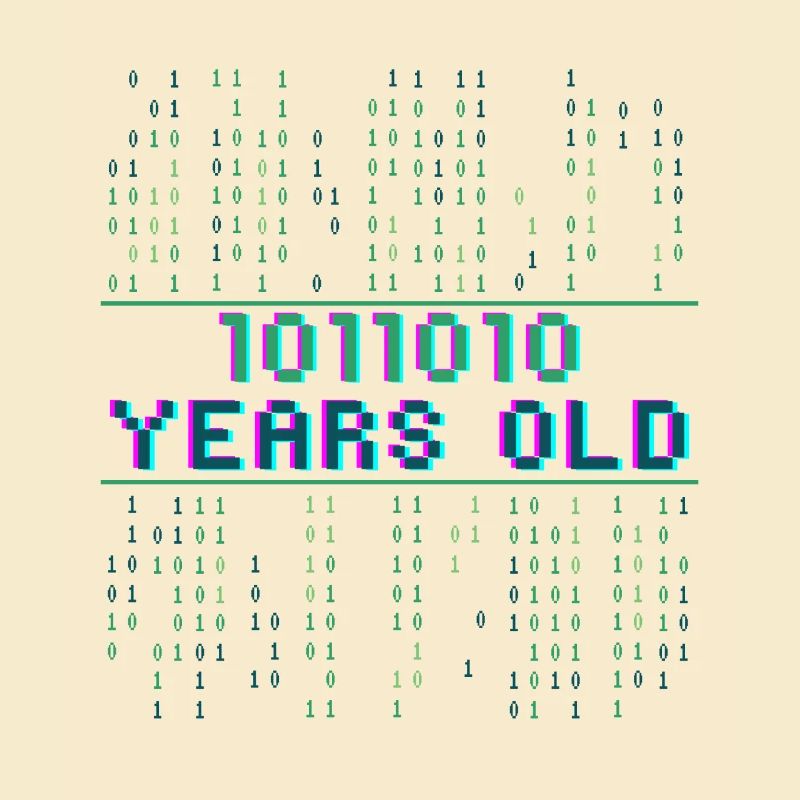 90. Geburtstag 90 Jahre alt Binärcode Coder