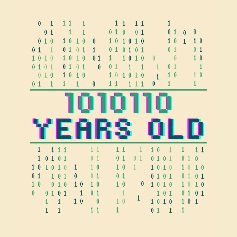 86e anniversaire 86 ans Code binaire Informatique