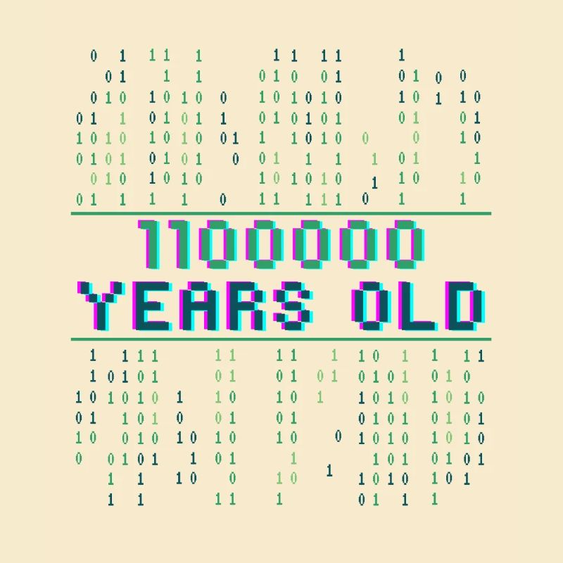 96e anniversaire 96 ans Code binaire Informatique