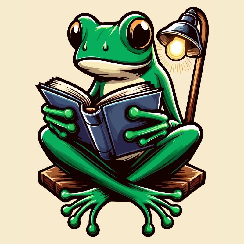 Frog with book