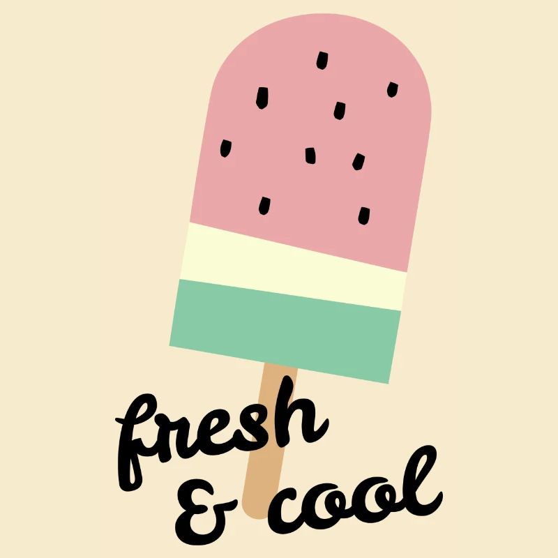 Popsicles à la pastèque avec slogan frais & cool