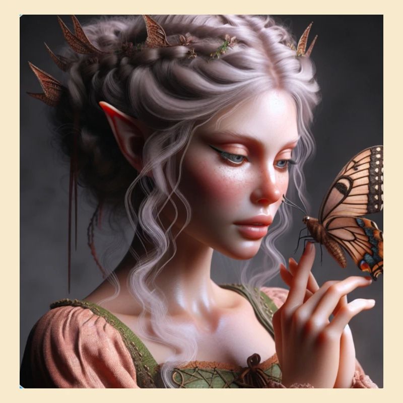 Fée et papillon.