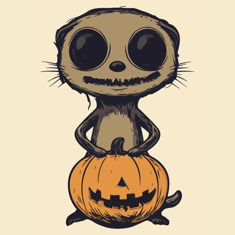 Erdmännchen Halloween Comic Lustig