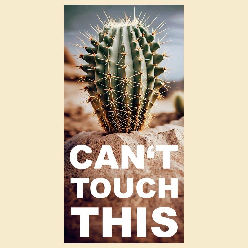 Je ne peux pas toucher ce cactus dans un jeu de mots sur le désert de sable