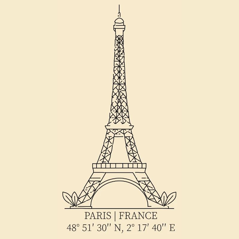 Tour Eiffel de Paris avec ses coordonnées GPS
