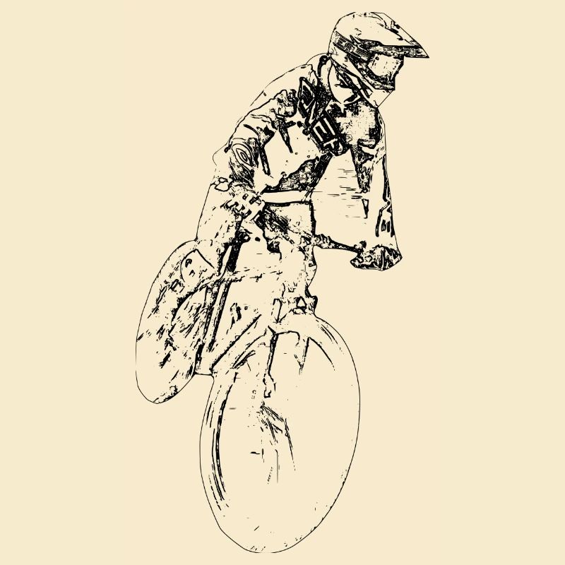 Mountain biker driving downhill
