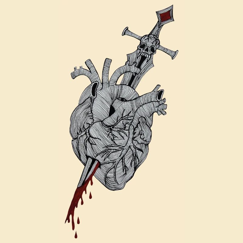 Broken Heart - Schwert durchbohrt Herz