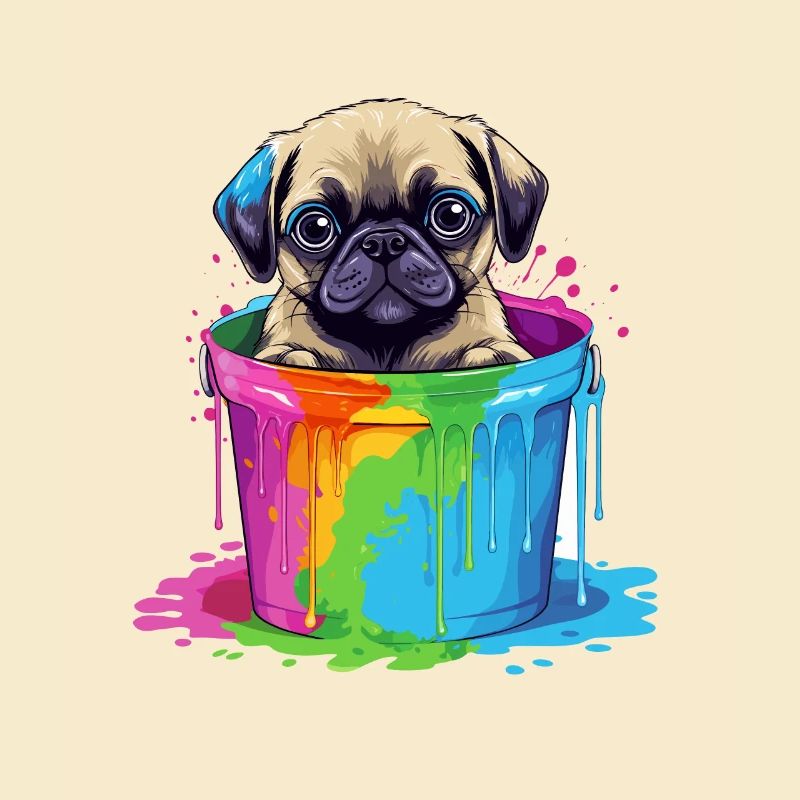 Mops Niedlicher Hund Farbeimer