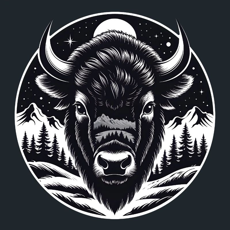 Bisonportrait stolzer Bisonbulle