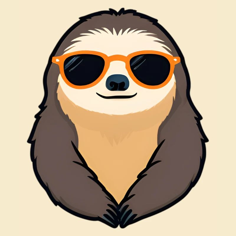 Sloth mit Sonnenbrille Retro Vibe