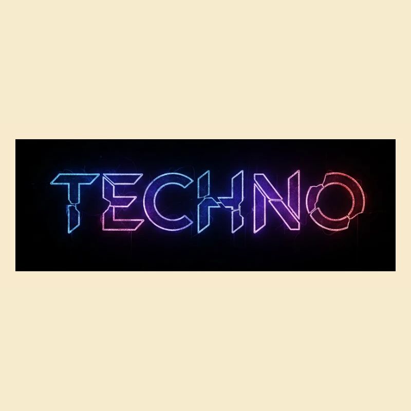 Techno Neon Glitch Text