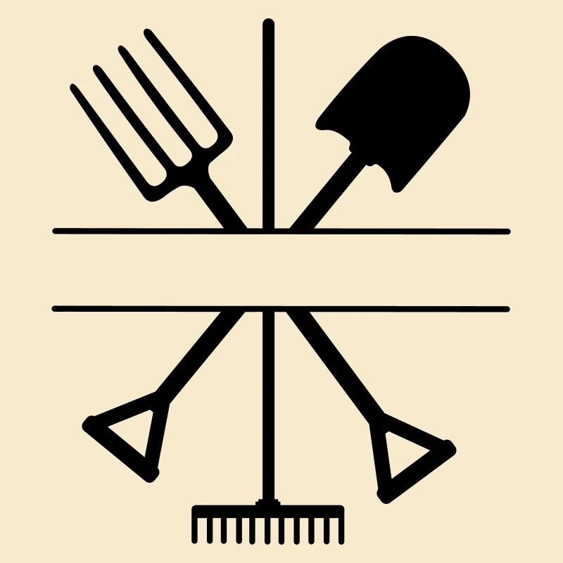 Garden tool crossed with text space