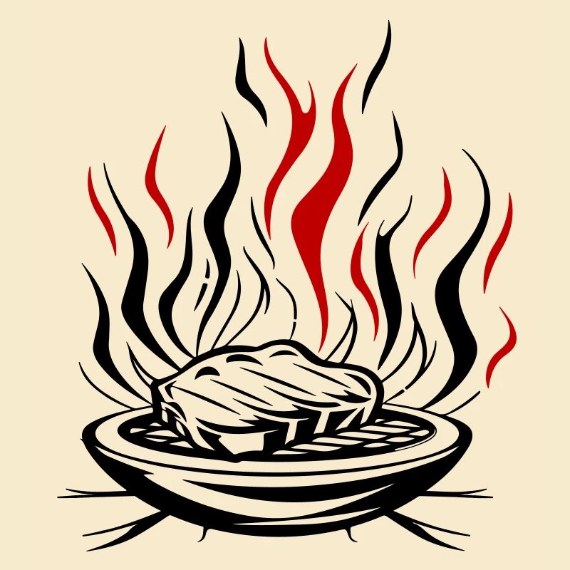 Grill Flame Meat Bbq