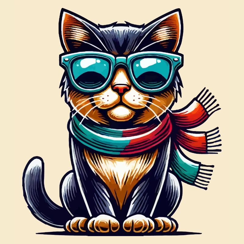 katze sonnenbrille comic