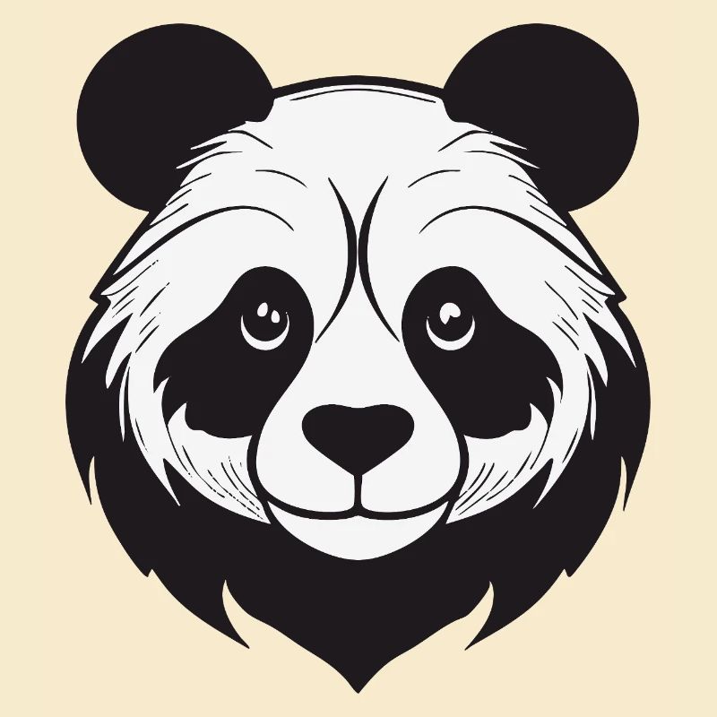 Panda illustratif avec des traits doux
