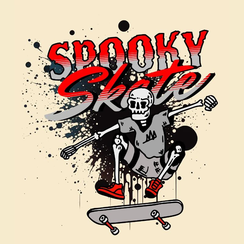 Skull Skateboard Graffiti Design