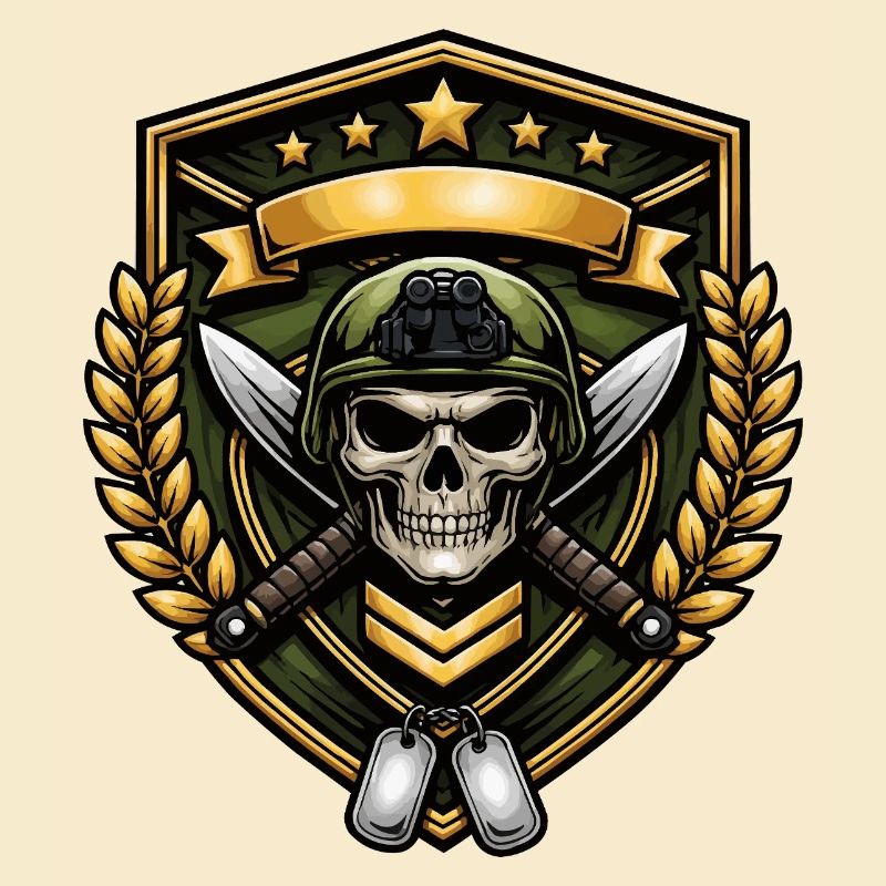 Skull Warrior Shield Badge