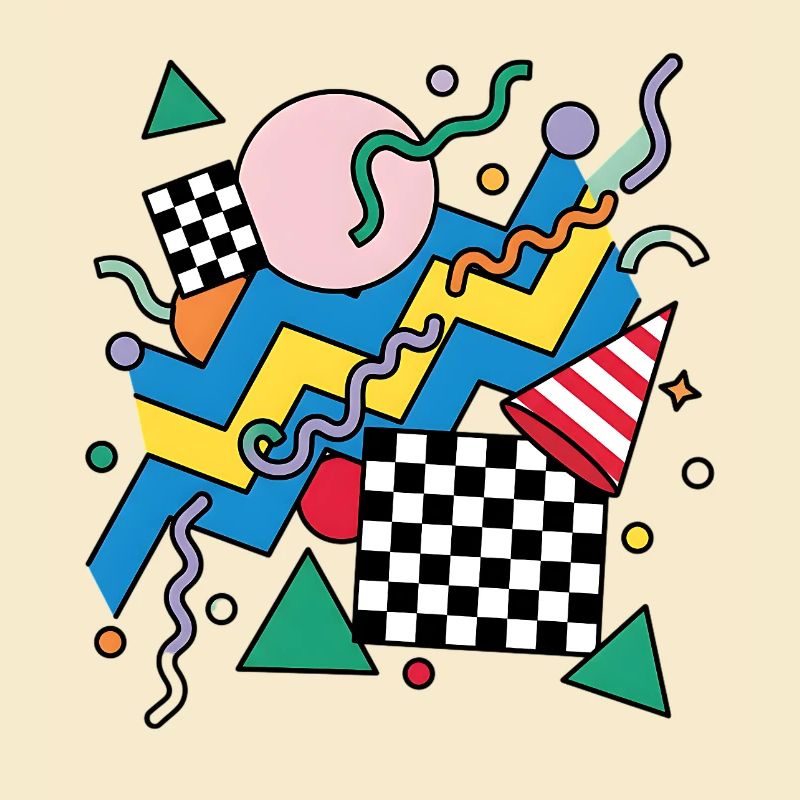 Geometric Neon Punk Pattern