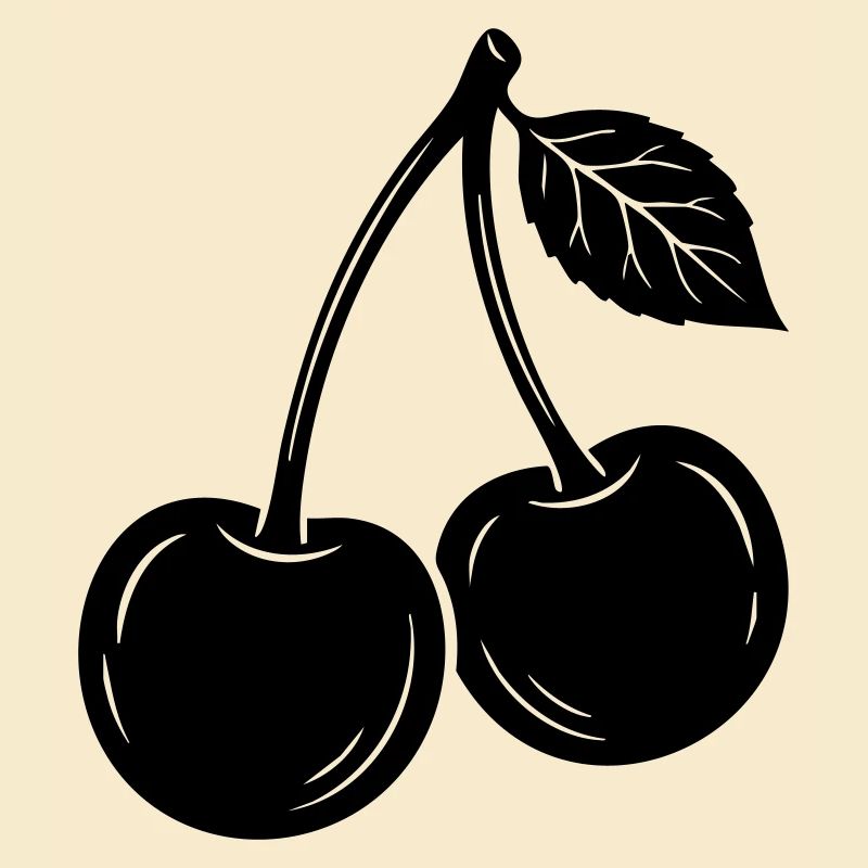 Cherry Pair Silhouette
