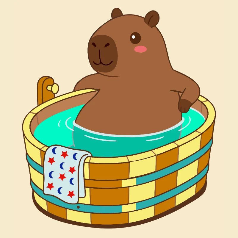 Capibara trempant dans un jacuzzi douillet - Bain relaxant