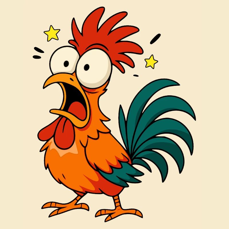Crazy Rooster - Conception de mèmes de dessin animé de poulet drôle