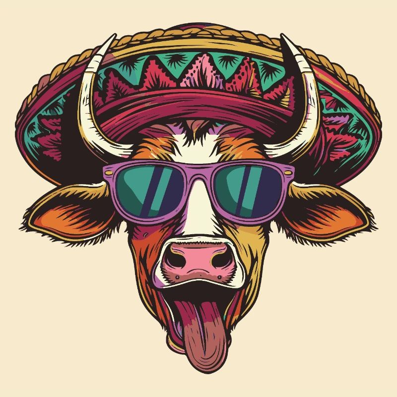 Kuh Comic Lustig Sombrero