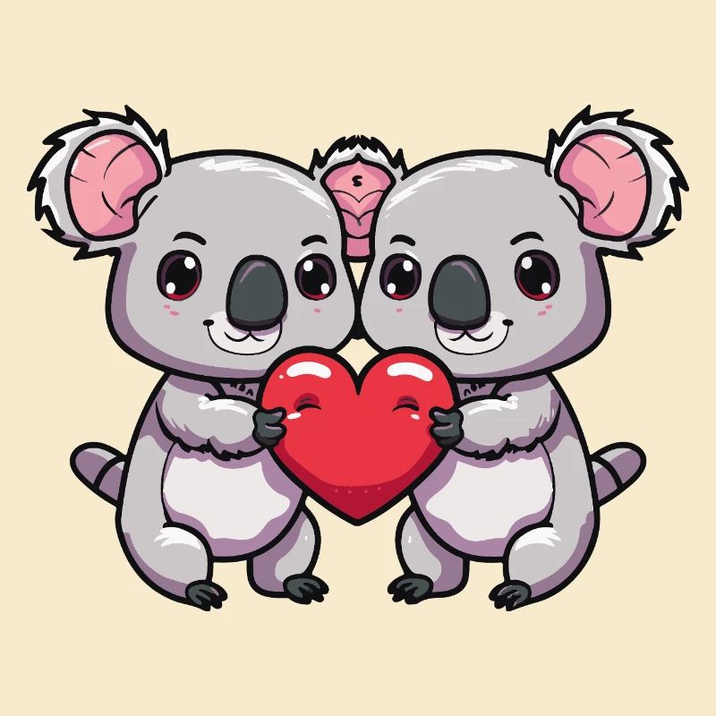 Koala Couple Saint-Valentin