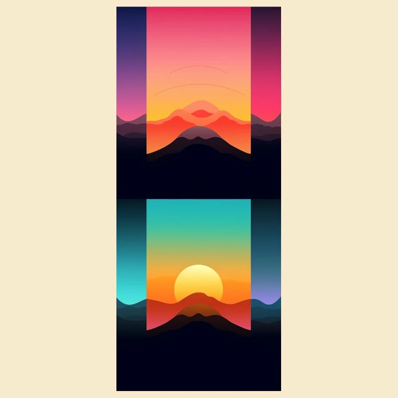 Mountain Landscape Geometric Art