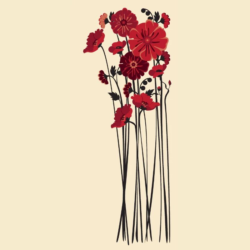 Illustration de fleurs de galets