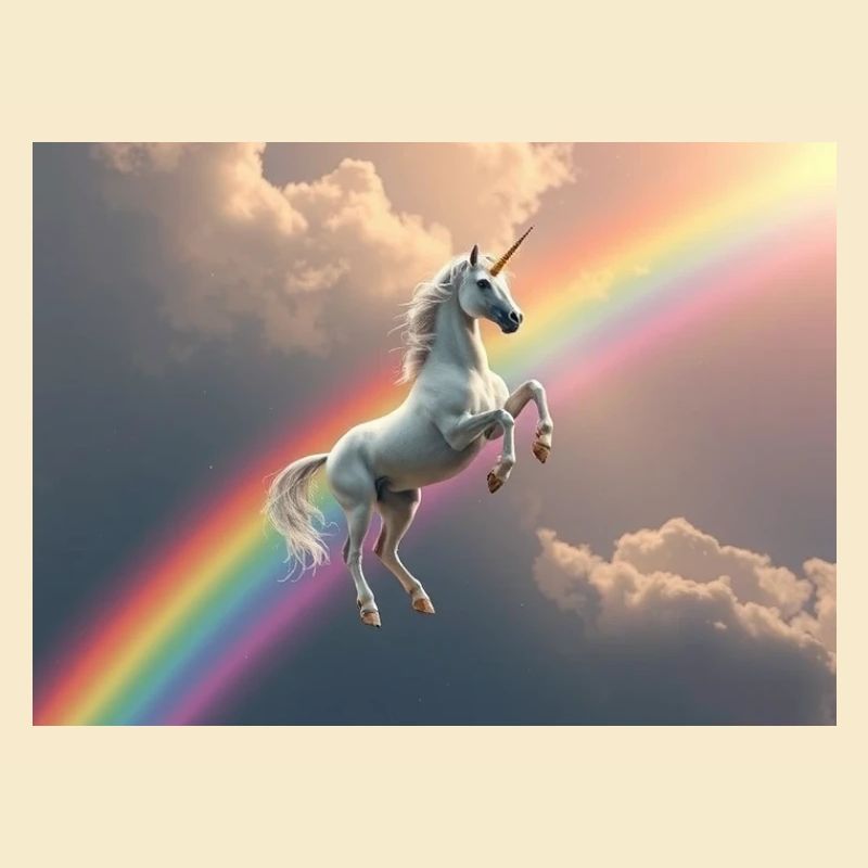 Galactic unicorn flight over rainbow