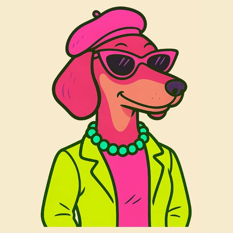 Neon Dackel Dame