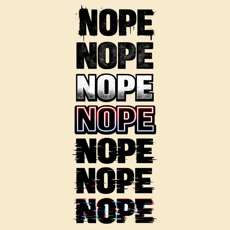 Nein, Neon-Glitch-Textstack