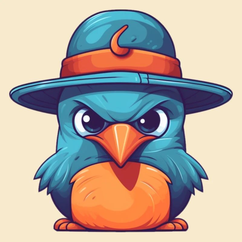 vogel mit hut