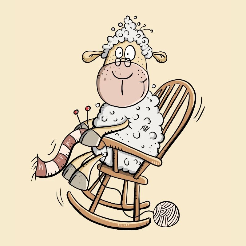 Strickendes Schaf I Oma Großmutter Fun Shirt