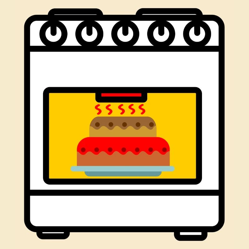 Four avec gâteau