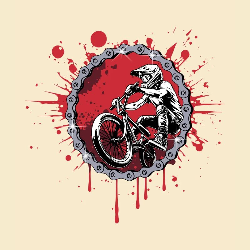 BMX Sprung durch eine Kette