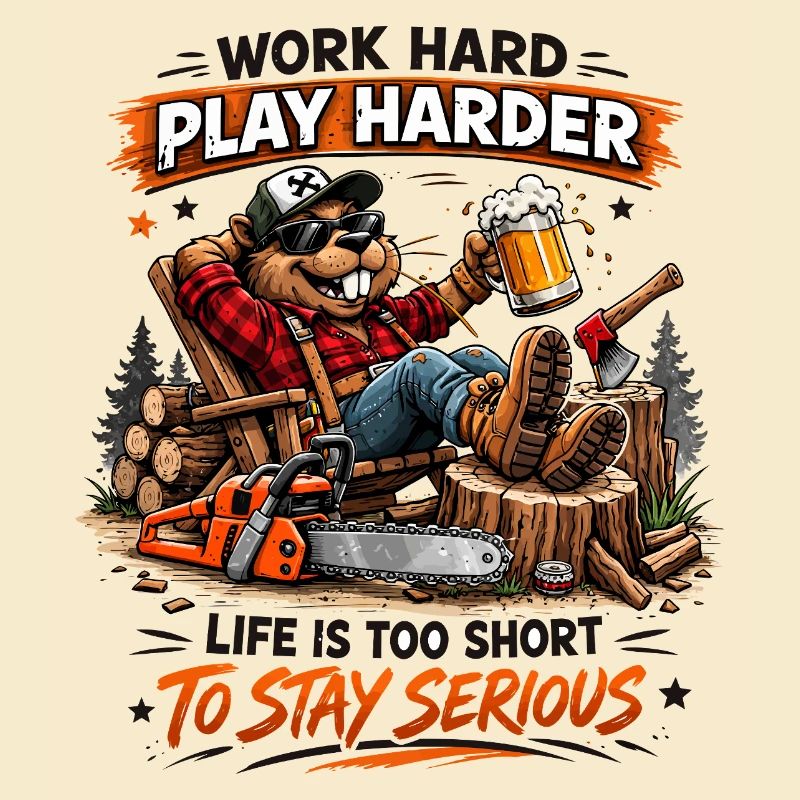 Work Hard Play Harder Lumberjack