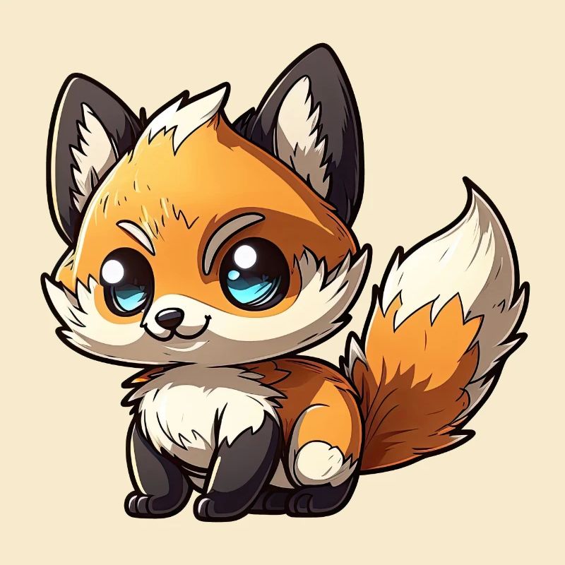 Mignon bébé renard chibi