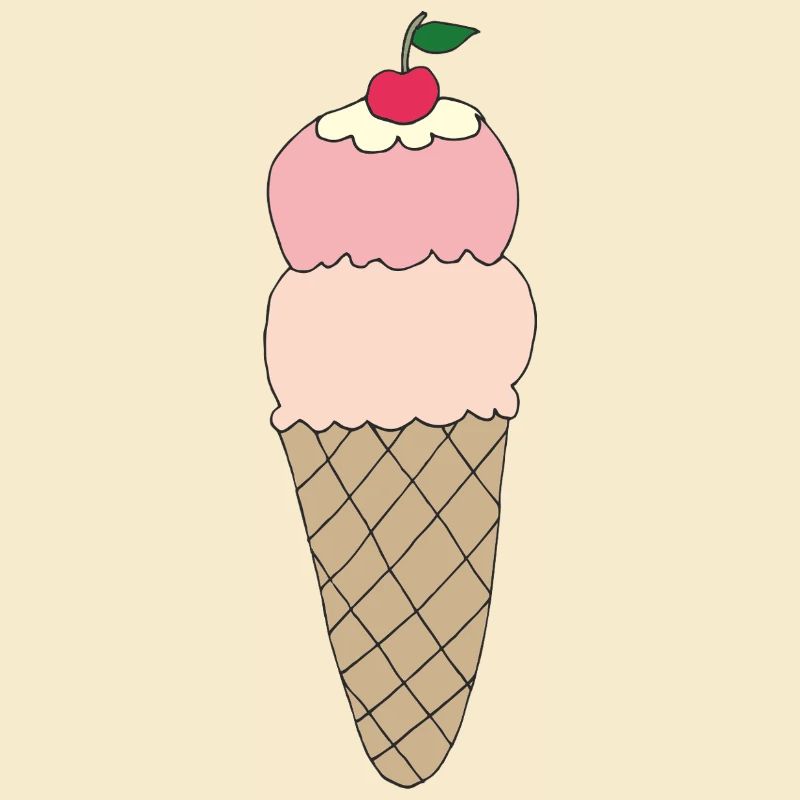 Eiscreme mit Kirsche Design