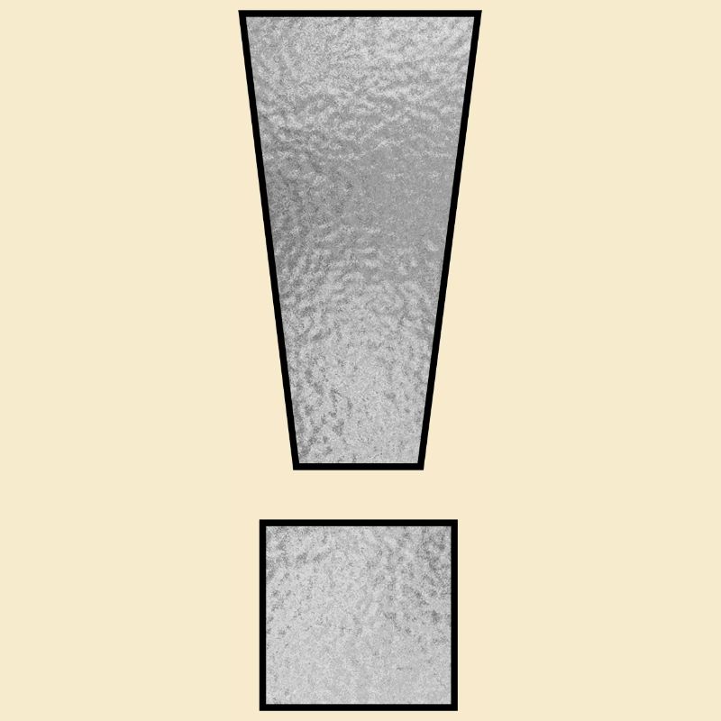 Punctuation mark exclamation mark ! Silver